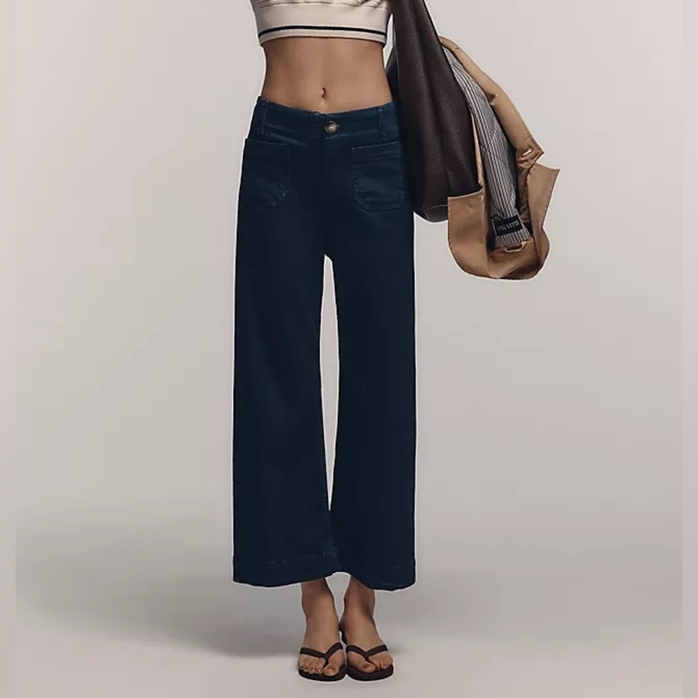 Maeve Ettie Dark Blue Flare Jeans- Anthropologie - Picture 2 of 2